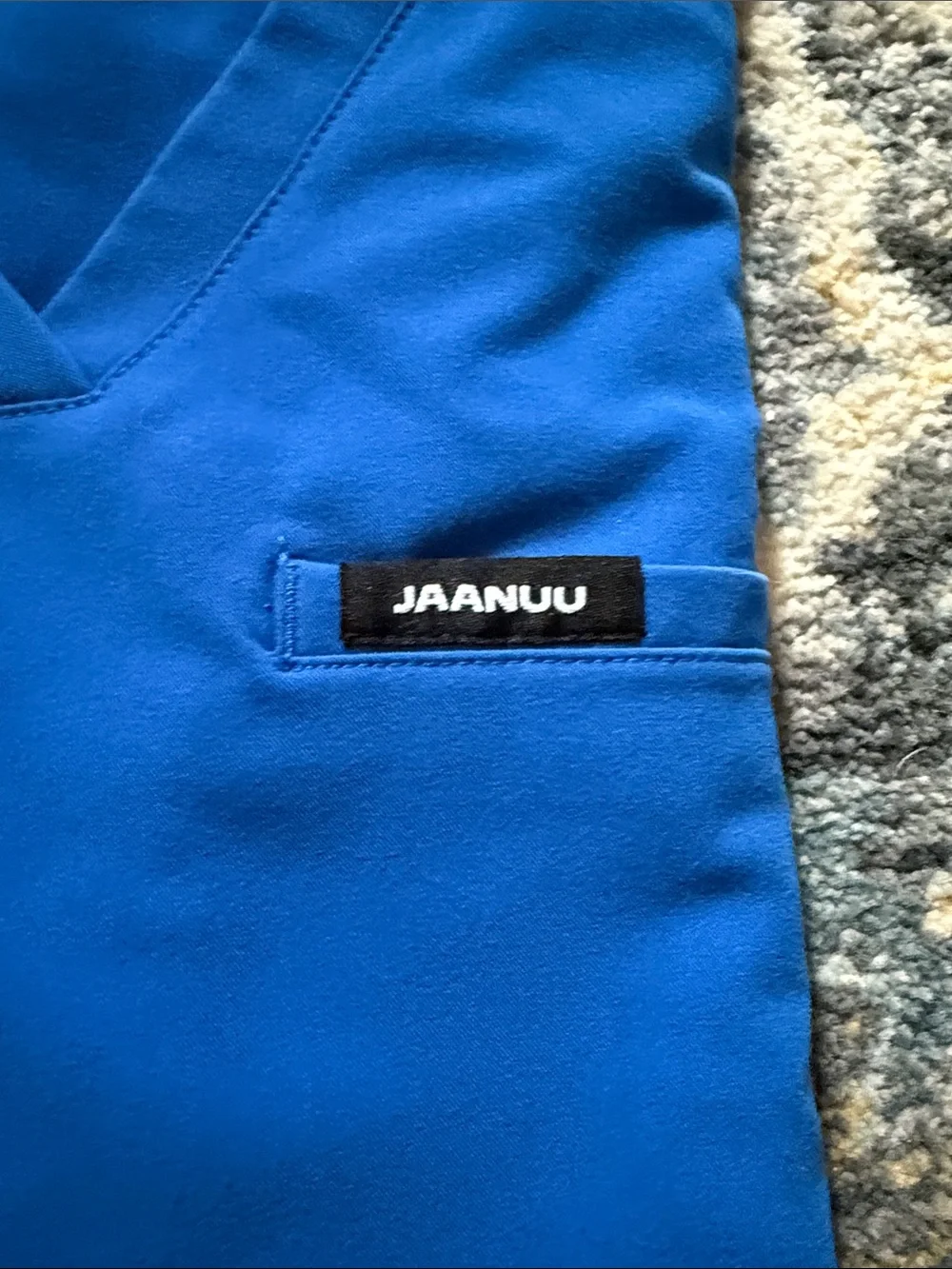 Jaanuu Royal Blue Woman’s Scrub Set - V-Neck Top & Jogger Pants